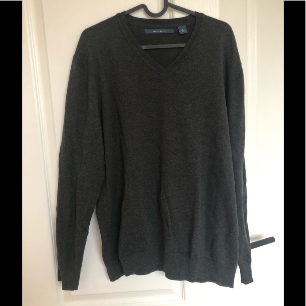 Dark grey Perry Ellis v-neck sweater